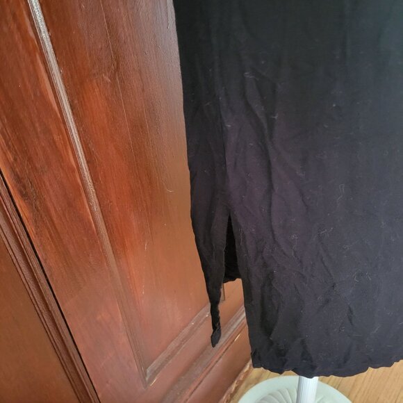 Max Studio Women's Black Midi Skirt With Tie Waist & Side Slit - Size XS - Picture 2 of 4